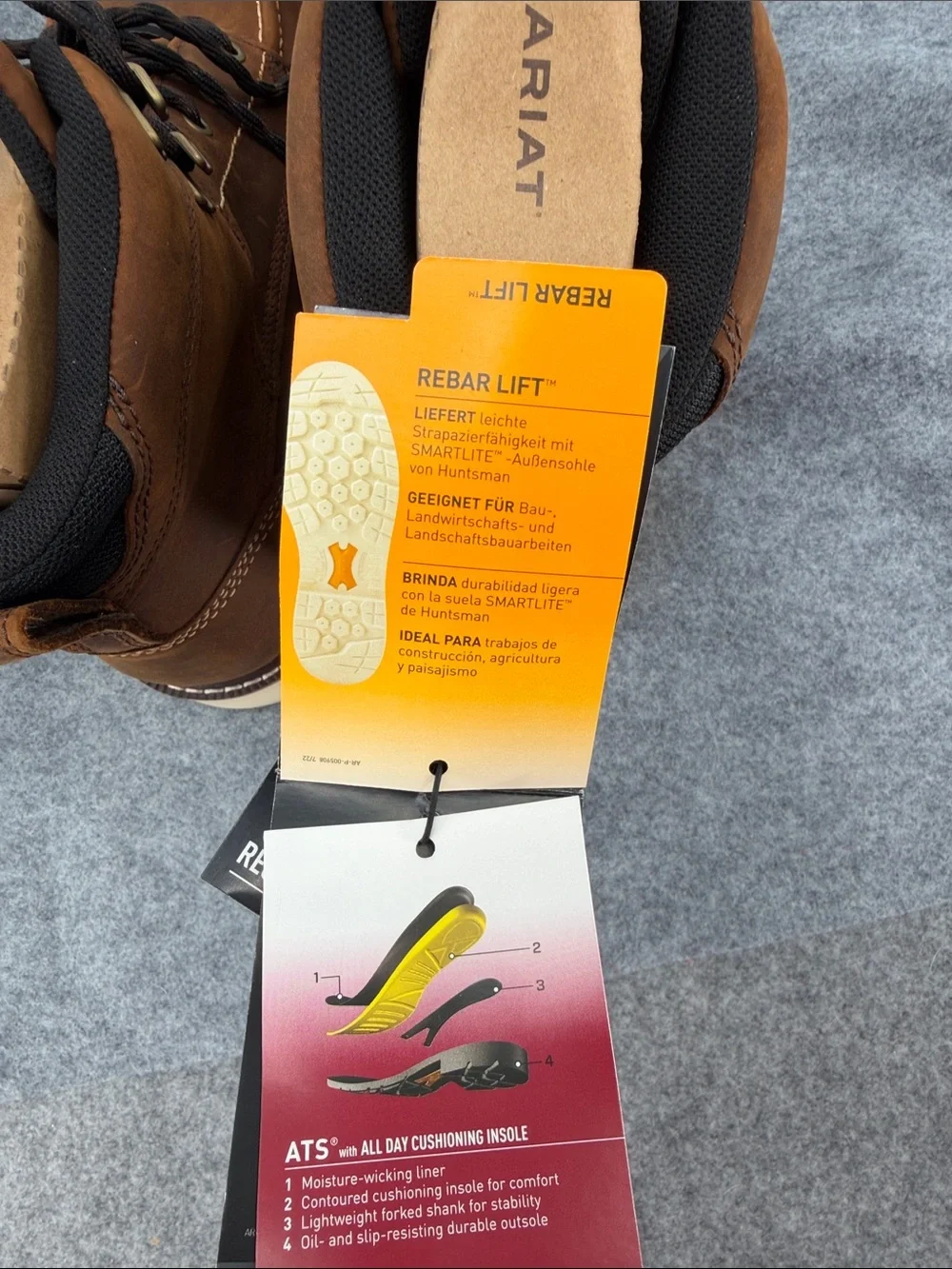 Ariat Work Rebar Lift dry shield slip resistant   Leather Lace-Up Work Boots NWT